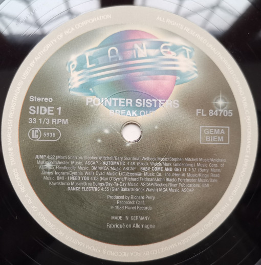 Pointer Sisters – албум Break Out - Img 3
