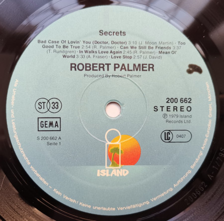 Robert Palmer ‎– албум Secrets - Img 3