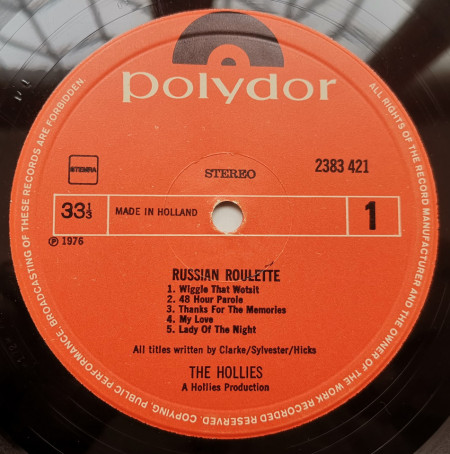 The Hollies – албум Russian Roulette - Img 3