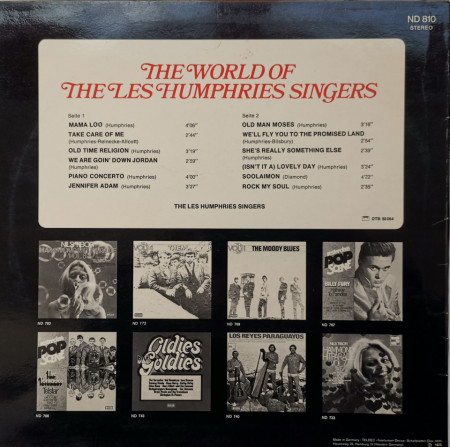 The Les Humphries Singers – албум The World Of The Les Humphries Singers - Img 2