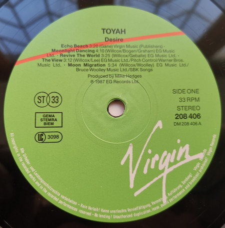 Toyah – албум Desire - Img 2