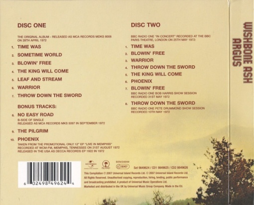 Wishbone Ash – албум Argus (CD) - Img 2