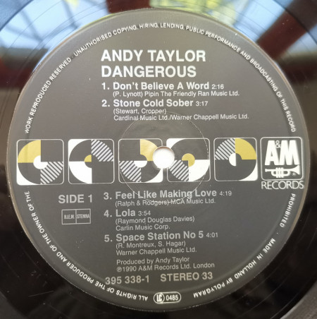 Andy Taylor – албум Dangerous - Img 3