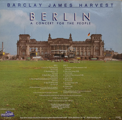 Barclay James Harvest – албум Berlin (A Concert For The People) - Img 3