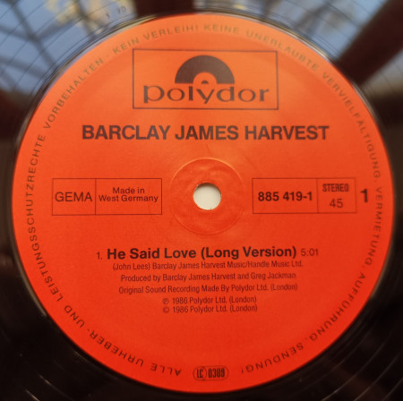 Barclay James Harvest – сингъл He Said Love - Img 3
