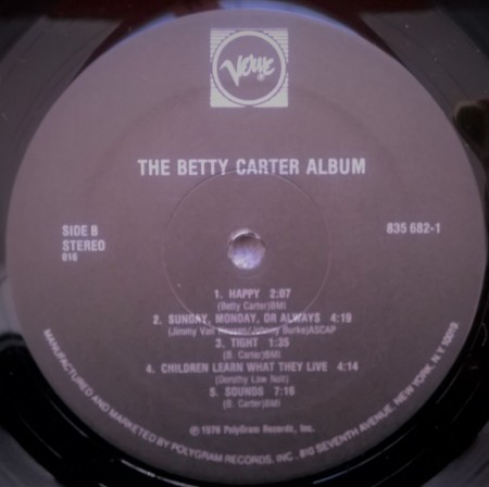 Betty Carter – албум The Betty Carter Album - Img 2