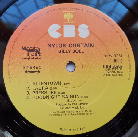 Billy Joel ‎– албум The Nylon Curtain - Img 3