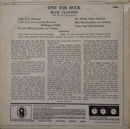 Buck Clayton – албум One For Buck - Img 3