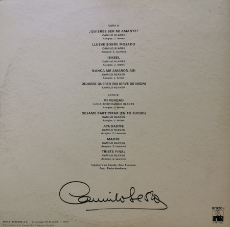 Camilo Sesto – албум Camilo - Img 2