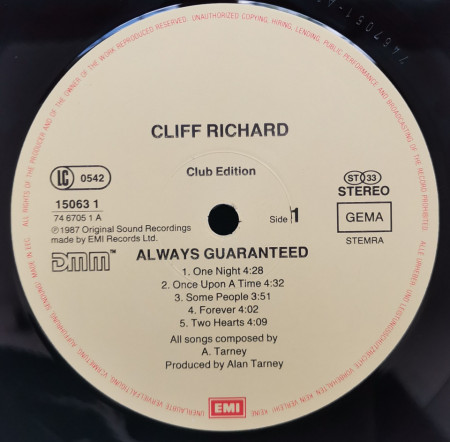 Cliff Richard – албум Always Guaranteed - Img 3