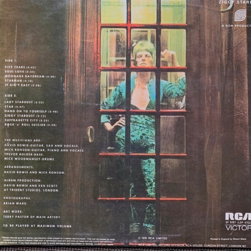 David Bowie - The Rise And Fall Of Ziggy Stardust And The Spiders From Mars (1 x LP) (1972) - Img 2