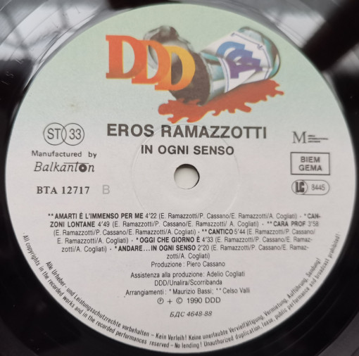 Eros Ramazzotti – албум In Ogni Senso - Img 2