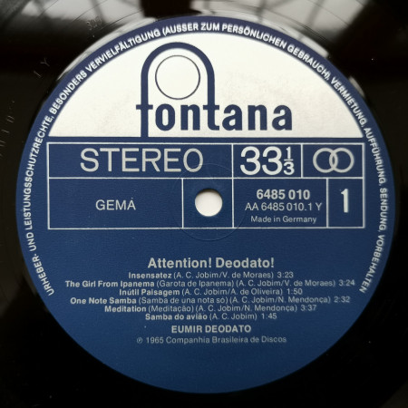 Eumir Deodato ‎– албум Deodato! - Img 2