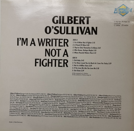 Gilbert O&#039;Sullivan – албум I&#039;m A Writer, Not A Fighter - Img 2