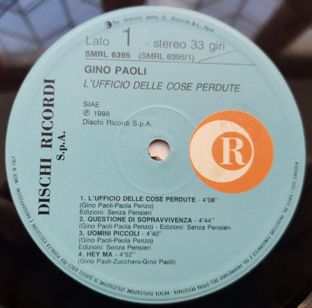 Gino Paoli – албум L'Ufficio Delle Cose Perdute - Img 3