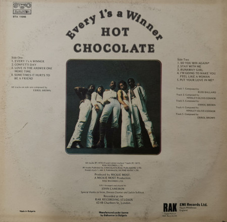 Hot Chocolate – албум Every 1's A Winner - Img 3
