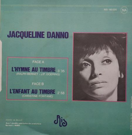 Jacqueline Danno –сингъл L&#039;hymne Au Timbre / L&#039;Enfant Et Le Timbre - Img 2