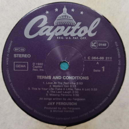 Jay Ferguson – албум Terms And Conditions - Img 3