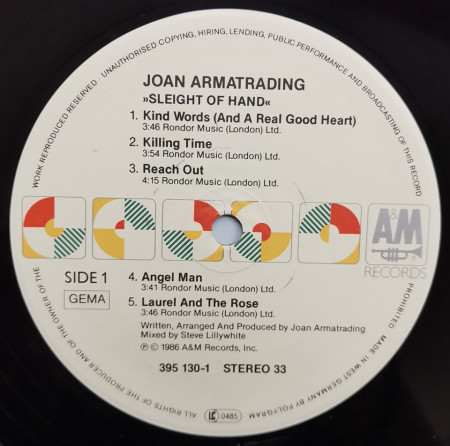 Joan Armatrading – албум Sleight Of Hand - Img 2