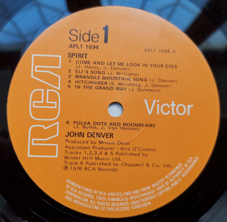 John Denver ‎– албум Spirit - Img 3