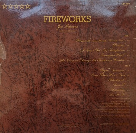 José Feliciano ‎– албум Fireworks - Img 2