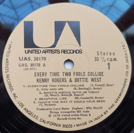 Kenny Rogers &amp; Dottie West – албум Every Time Two Fools Collide - Img 3
