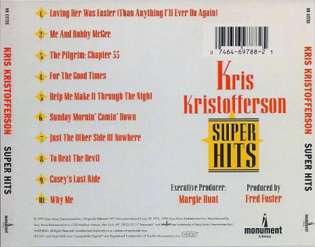 Kris Kristofferson ‎– албум Super Hits (CD) - Img 2