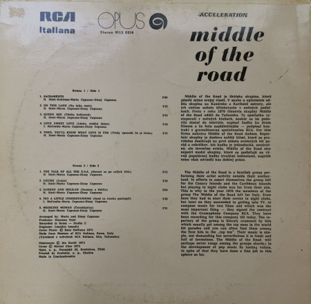 Middle Of The Road – албум Acceleration - Img 2