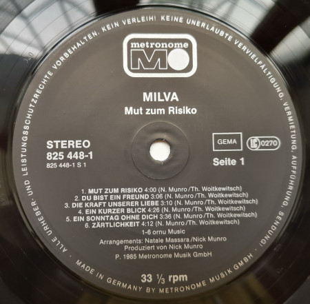 Milva ‎– албум Mut Zum Risiko - Img 3