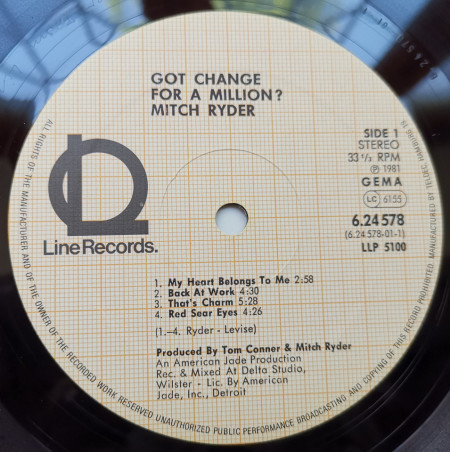 Mitch Ryder – албум Got Change For A Million? - Img 2