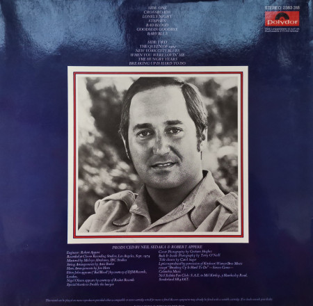 Neil Sedaka ‎– албум Overnight Success - Img 2