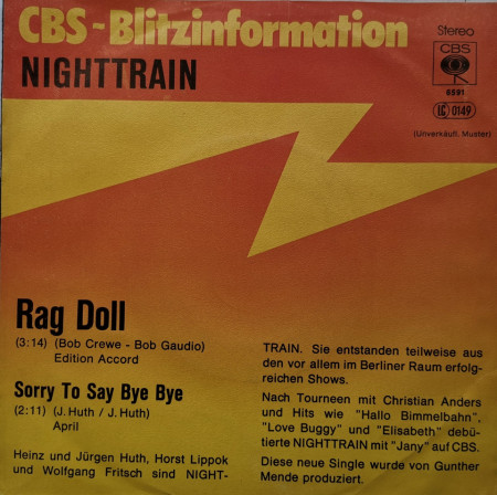 Nighttrain ‎– сингъл Rag Doll - Img 3