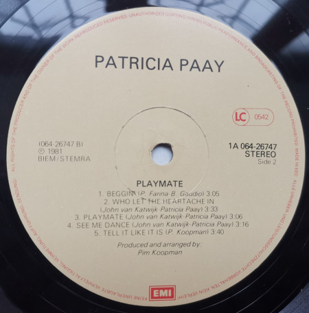 Patricia Paay – албум Playmate - Img 3