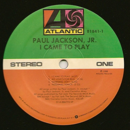 Paul Jackson, Jr. – албум I Came To Play - Img 2