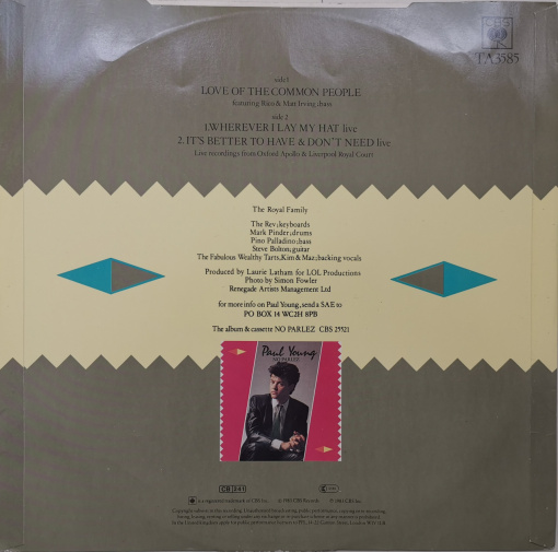 Paul Young – сингъл Love Of The Common People (Extended Club Mix) - Img 2
