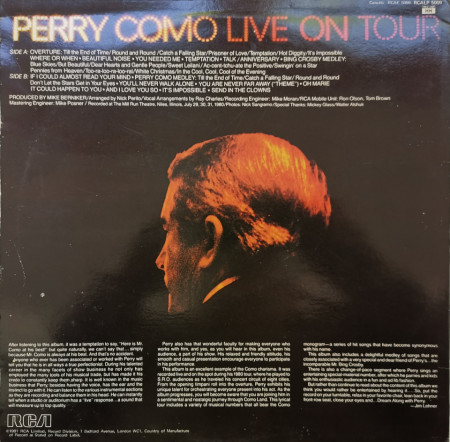 Perry Como – албум Perry Como Live On Tour - Img 2