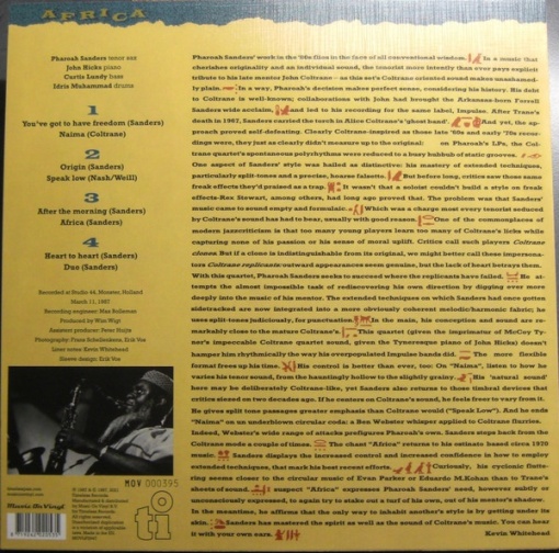 Pharoah Sanders / John Hicks / Curtis Lundy / Idris Muhammad – албум Africa - Img 2