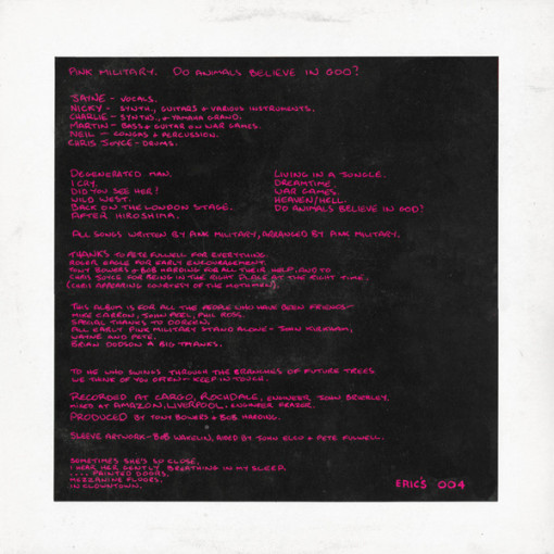 Pink Military – албум Do Animals Believe In God? - Img 2
