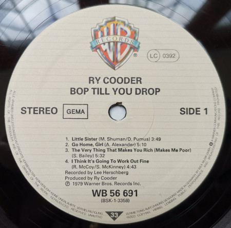 Ry Cooder – албум Bop Till You Drop - Img 3