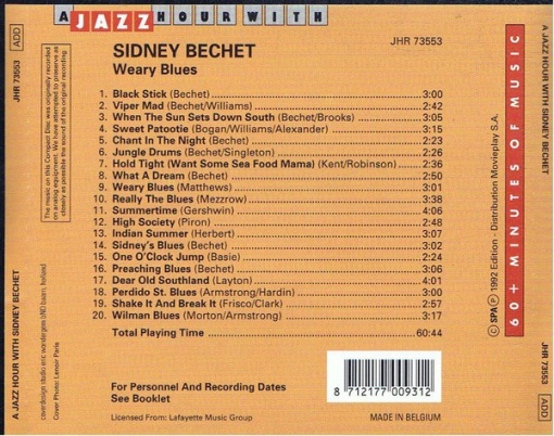Sidney Bechet – албум Weary Blues (CD) - Img 2