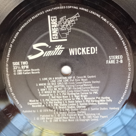 Sinitta – албум Wicked - Img 3