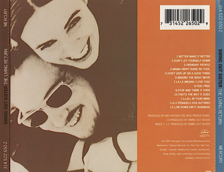 Swing Out Sister ‎– албум The Living Return (CD) - Img 2