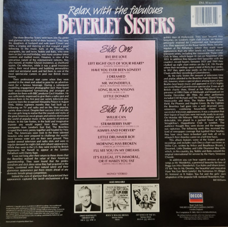 The Cookies – албум Relax With The Fabulous Beverley Sisters - Img 3