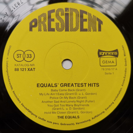The Equals – албум Equals&#039; Greatest Hits - Img 3