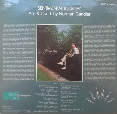 The Magic Strings Arr. And Cond. By Norman Candler ‎– албум Magic Strings Vol. 3 - Sentimental Journey - Img 3