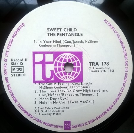 The Pentangle ‎– албум Sweet Child - Img 3