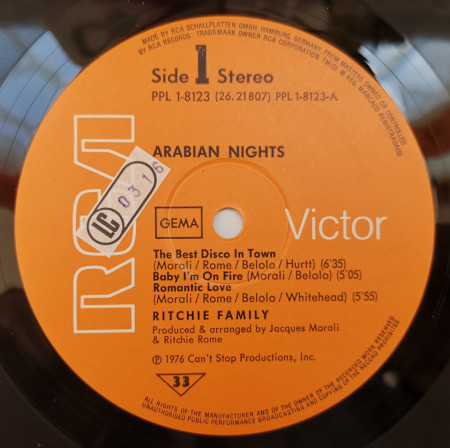 The Ritchie Family ‎– албум Arabian Nights - Img 2