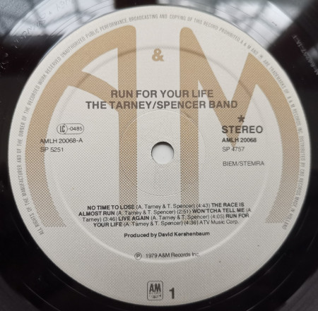 The Tarney/Spencer Band – албум Run For Your Life - Img 3