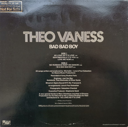 Theo Vaness – албум Bad Bad Boy - Img 2
