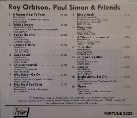 Various – албум Roy Orbison, Paul Simon &amp; Friends (CD) - Img 2